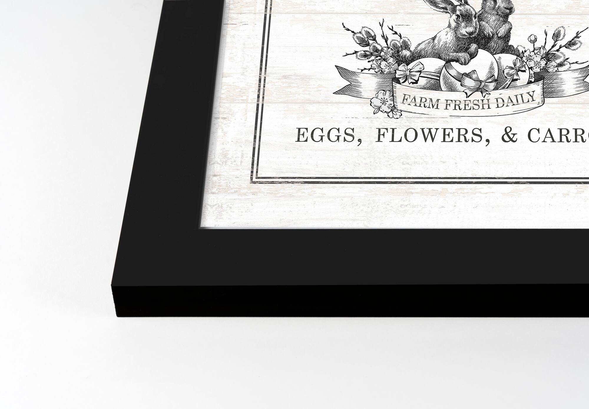 Easter Bunny Carrot Farm 4 11" x 14" Black Framed Print Under Plexiglass